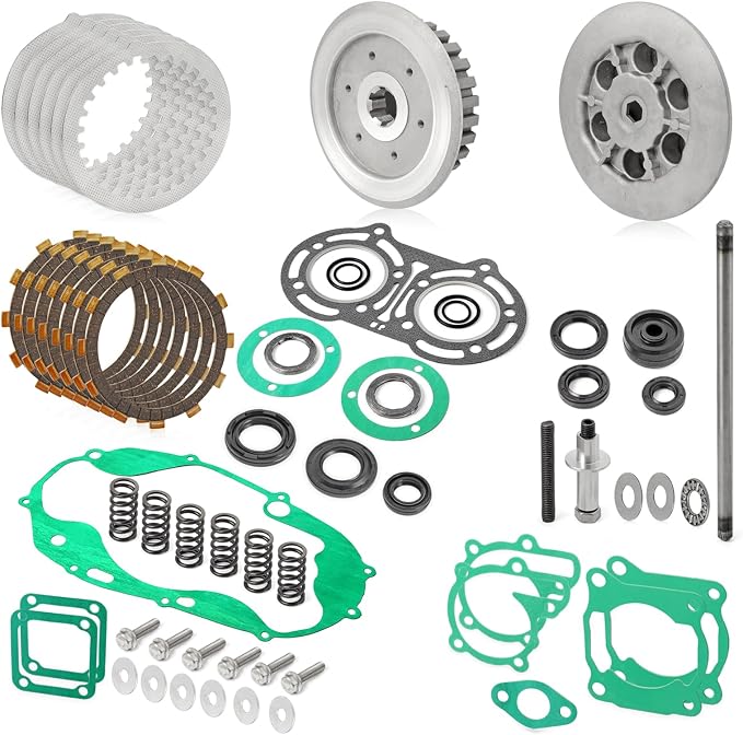 Banshee 350 Clutch Kit & Center Inner Hub & Outer Pressure Plate For Yamaha YFZ350 1987-2006 Heavy Duty Springs Kit & Complete Gasket Seal Clutch Push Rod