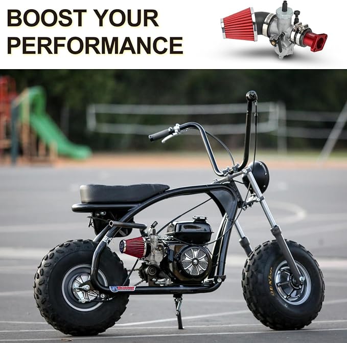 NIBBI PE24 Carburetor Kit 24mm for Predator 212cc 196cc 224cc Engine Performance Parts with Red Intake Manifold
