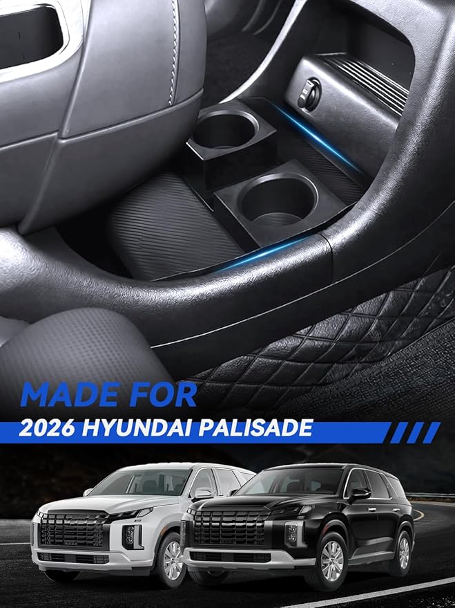 for Palisade Lower Center Console Organizer 2026 Hyundai Palisade Calligraphy/Limited/XRT Pro/SEL Accessories Armrest Tray Middle Storage Box Insert Container Durable ABS Plastic