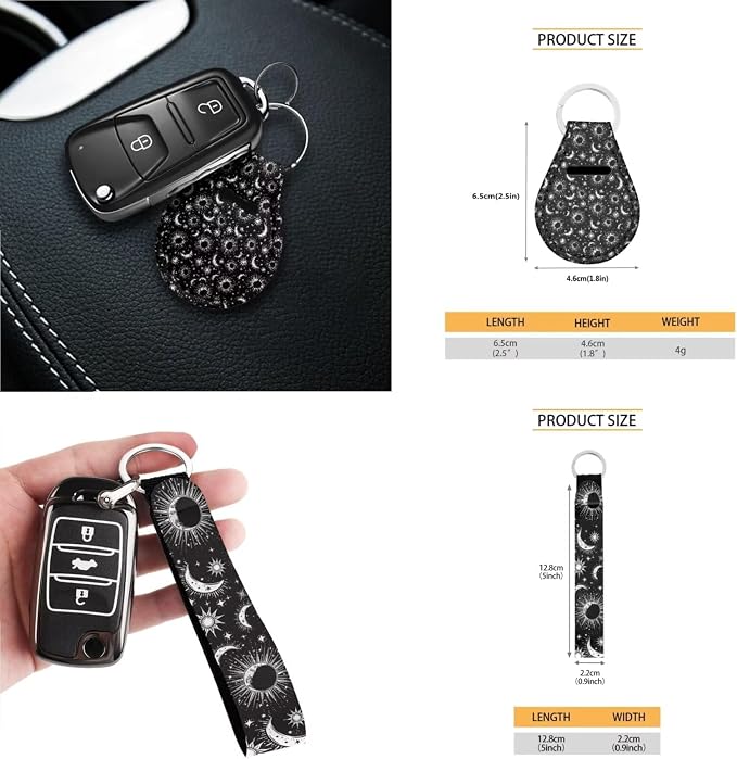 Car Accessories Car Seat Covers Full Set/Seatbelt Shoulder Pads/Coasters/Key Ring/Lipstick Holder for Women's Vehicle Decor(13 Pack), Celestial Moon Stars