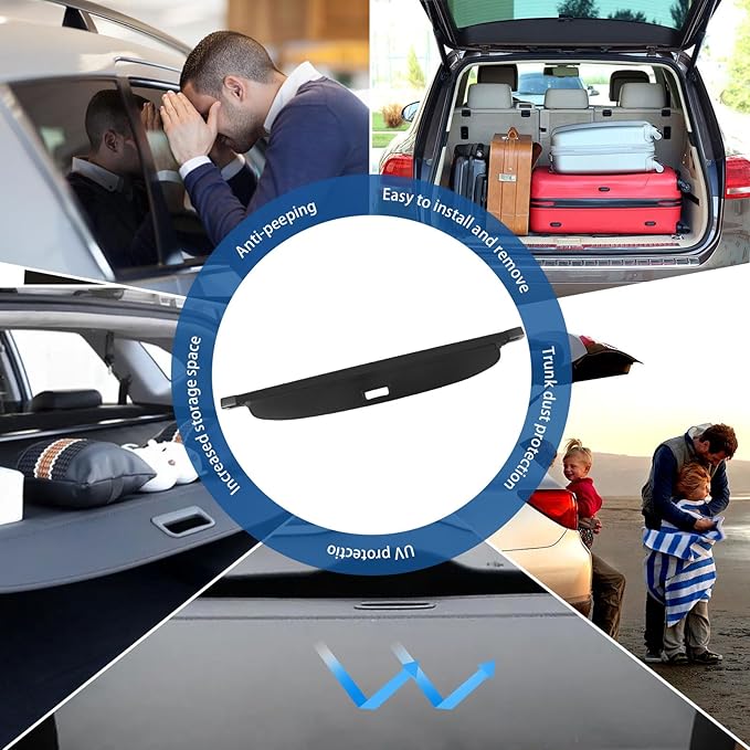 Cargo Cover for Dodge Durango 2025, Retractable Cargo Cover for Dodge Durango 2011-2025 (Not fits 2025 R/T) Trunk Cover for 2025 Dodge Durango Accessories (Install on 3rd Row Position)