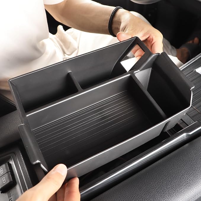 Compatible with 2026 Toyota Sienna accessories Center Console Organizer with Cup Holder, Lower Storage Box Accessory Lower Center Console Tray (Compatible with 2021-2026 Toyota Sienna, Black)
