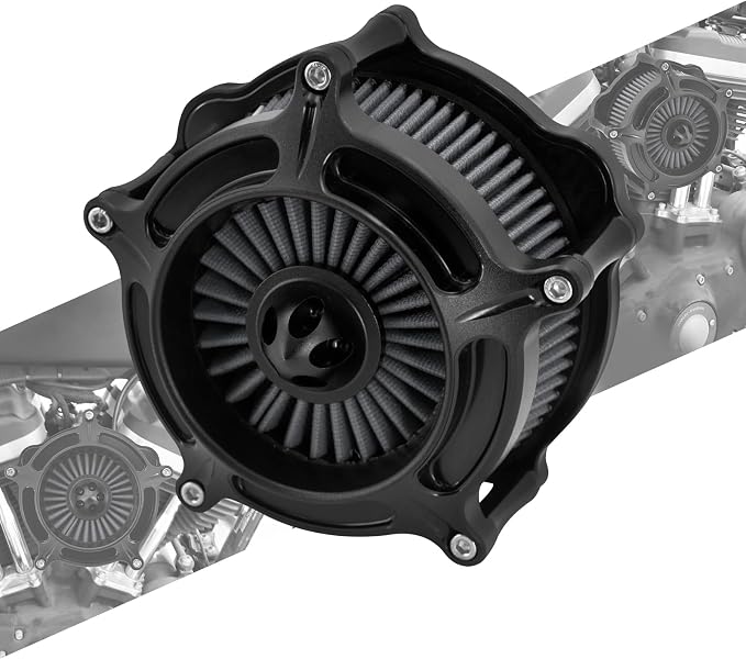 Air Cleaner Filter Aluminum Fit for Harley Touring Road King Street Glide Softail Sportster Dyna (Black Housing Grey Element, A For Sportster XL 04-22)