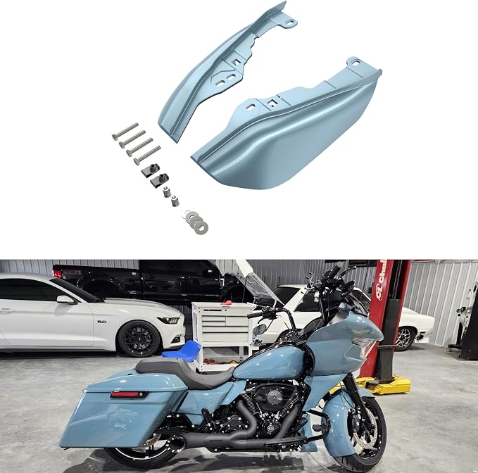 Advanblack 2024 RG Mid Frame Air Deflectors Compatible for Harley Touring Street Glide, Road King, Electra Glide, 2009-2025(Sharkskin Blue)