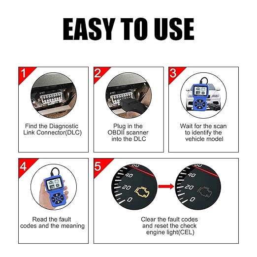 Automobile Fault Detector, OBD2 Scanner Car Diagnostic Tool Check Engine System Battery Tester Multi-Language Code Reader Read Vehicle Information