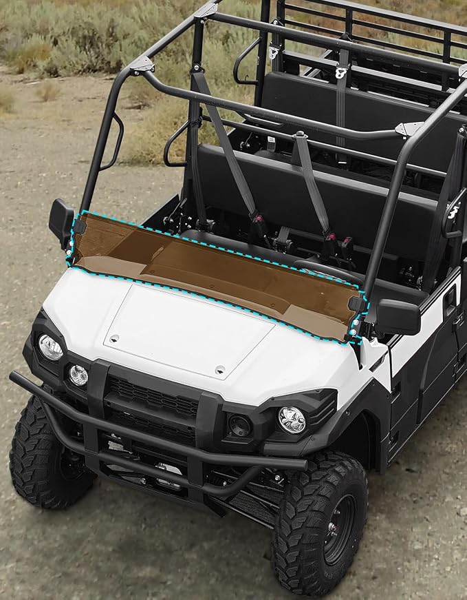 A & UTV PRO Front Dark Half Windshield for Kawasaki Mule Pro, Tinted Windshield for Kawasaki Mule Pro FXT DXT DX FX 2015-2025 Accessories