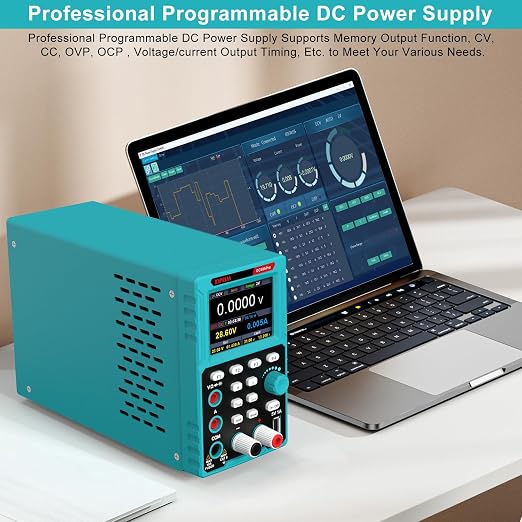 Kiprim 2-in-1 Programmable Power Supply and Multimeter (0-60 V 0-5 A) DC605Pro with Data Memory,High Precision,OCP,OVP, PC Software and USB Charging