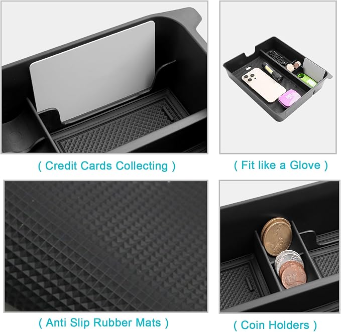 CDEFG 2023 2024 2025 Pilot Center Console Organizer Tray for 2023-2025 Honda Pilot Touring Sport EX-L Elite TrailSport LX Middle Console Storage Box 2024-2026 Ridgeline/ 2024-2026 Passport (Type B)