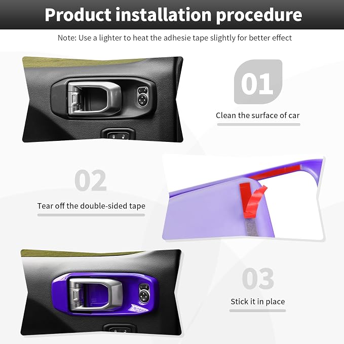 21PCS Purple Interior Trim Kits Fit for 2018-2023 Jeep Wrangler JL JLU & Gladiator JT 4Door Interior Decor Accessories Dashboard AC Headlight Switch Roof Speaker Inner Door Bowl Steering Button Frame