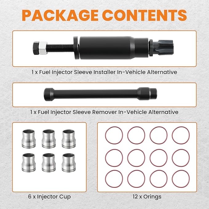 maXpeedingrods Injector Sleeve Cup Removal Installation Tool with Parts Kit for Caterpillar 3126 / 3216B for Cat C7 C9 with Style HUEI injectors