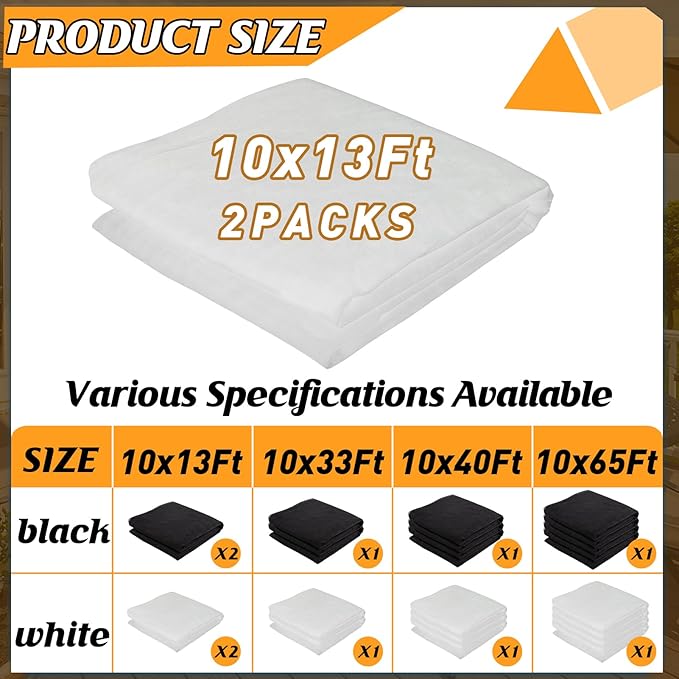 2Pcs 13x10ft Mosquito Net - Mesh Netting for Patio Skin and Plants Protection, Garden Bird Bug Screen, White
