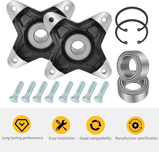 M MATI 2PCS Rear Wheel Hubs & Bearing kit for Polaris RZR 900 XP 4 2011-2013 RZR 900 4 E-PS 2011-2014 5137278 3514699