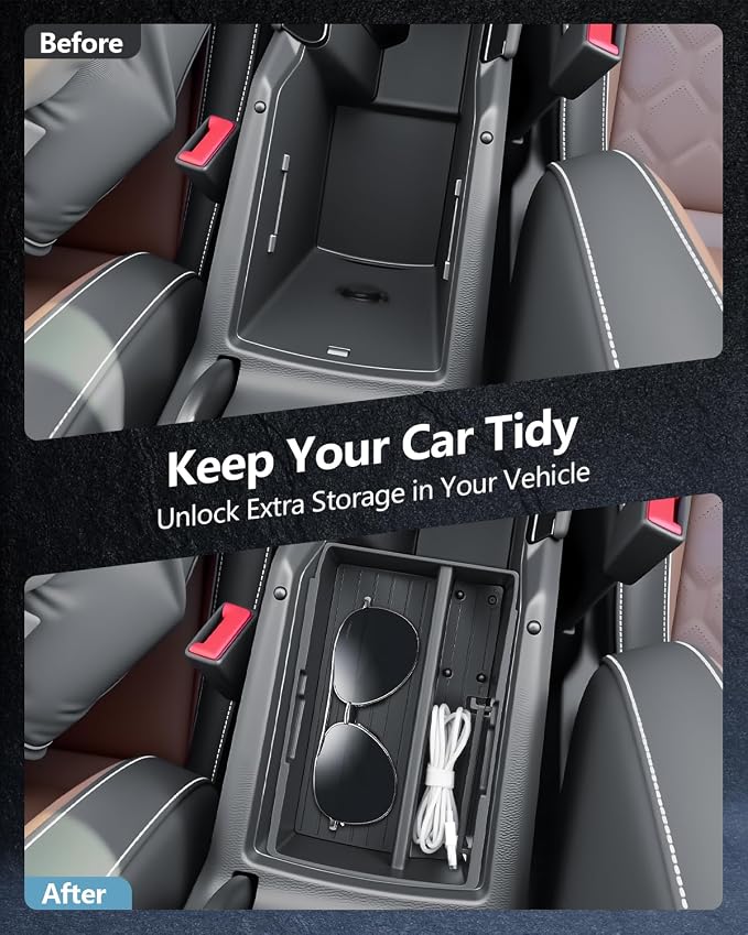 SKTU 2-Pack for 2025 2026 VW Tiguan Center Console Organizer for 2025 2026 Volkswagen Tiguan Cup Holder VW Tiguan 2025 2026 Accessories Durable ABS & Anti-Slip Console Tray Cup Pad