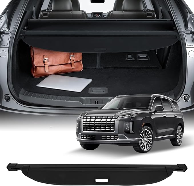 SCITOO Cargo Cover Shade 2020-2024 for Hyundai Palisade Accessories Retractable Trunk Shielding Shade Cargo Anti-Peeping Luggage Tonneau Cover Privacy Screen