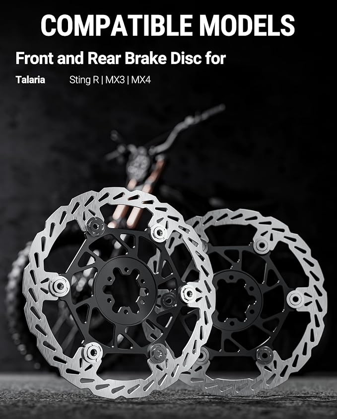 Floating Disc Brake Rotor(220mm),Aircraft Aluminum Core,Stainless Steel MTB Brakes Rotors with 6-Hole,Thickness 2.3mm,High Performance for Talaria Sting R MX3,MX4(1 Set)