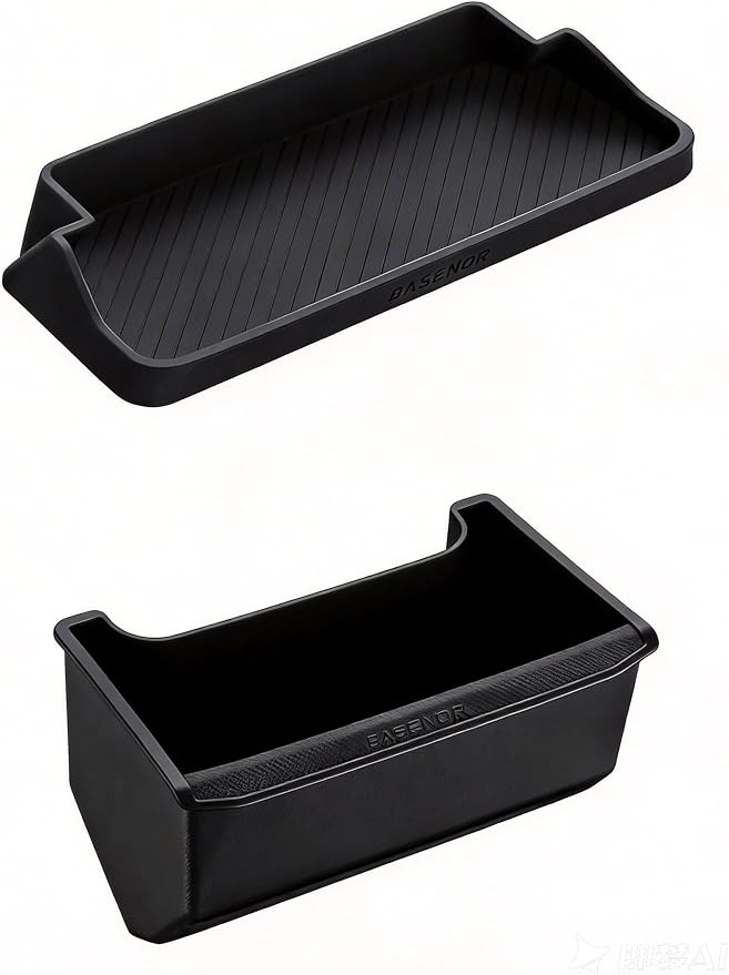 BASENOR 2024-2026 Tesla Model 3 Highland Sunglasses Holder and Rear Center Console Organizer