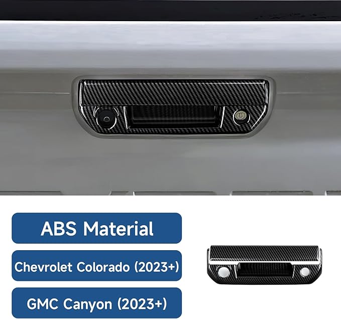 Car ABS Carbon Fiber Rear Trunk Door Handle Cover Interior Trim Decal for Chevy Colorado/GMC Canyon 2023 2024 2025 Accessories
