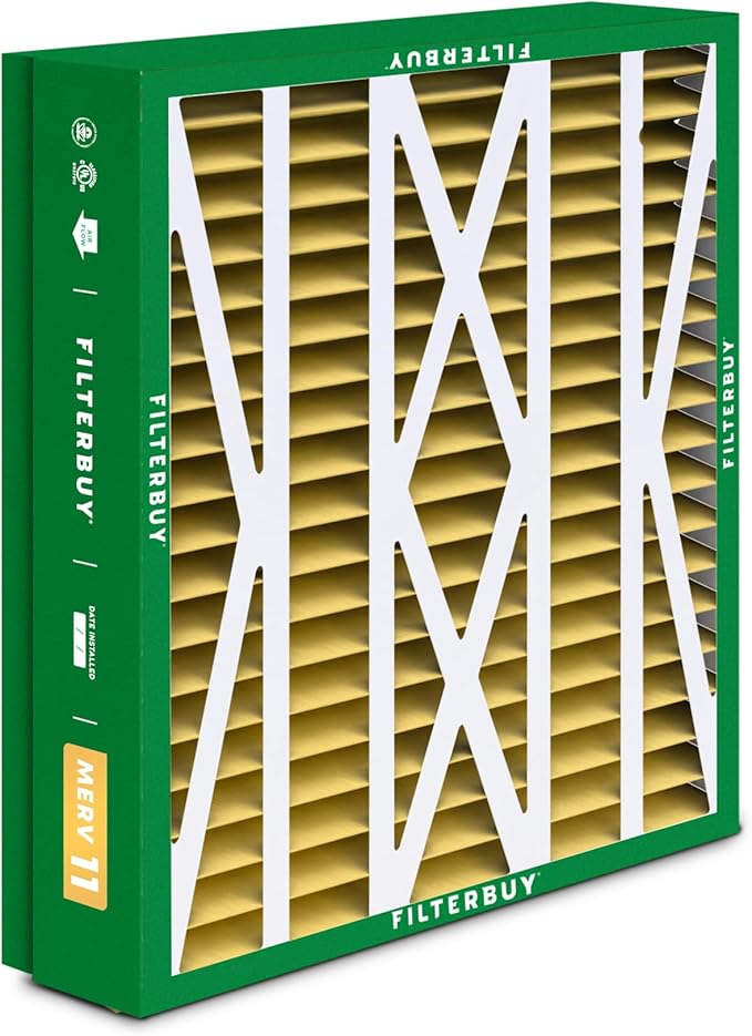 Filterbuy 21x21.5x5 Air Filter MERV 11 Superior Pet & Allergy Defense (1-Pack), Pleated HVAC AC Furnace Filters for Trane Perfect Fit & American Standard (Actual Size: 20.00 x 21.09 x 4.97)