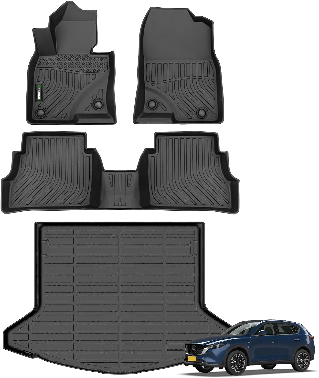 ANBINGO-Floor Mats & Cargo Liner Fit for Mazda CX5 2022-2024 2025 TPE All Weather Protection Anti-Slip Automotive CX-5 Floor Mats Trunk Mat Set CX-5 Accessories, Black