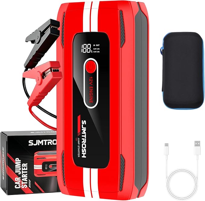 Jump Starter 5000A Peak, Jump Box 12V Battery Jumper Starter Portable, Jump Pack with 59.2Wh Large Capacity, Car Battery Charger Jump Starter with Dual USB Ports, 5000A Peak Jump Starter