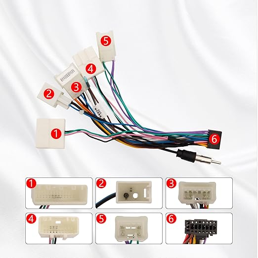 16PIN Car Radio Wire Harness for Toyota Camry RAV4 Corolla Tundra Highlander Car Stereo Wire Harness Power Cable Support Android Head Unit Steering Wheel Control