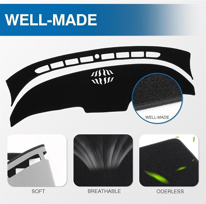 KUST Black Dash Cover for Hyundai Santa Cruz 2022 2023 2024 (Not fit for 12.3 inch Navigation Screen) Polyester Dashboard Cover Non-Slip Interior Accessories for Hyundai Santa Cruz