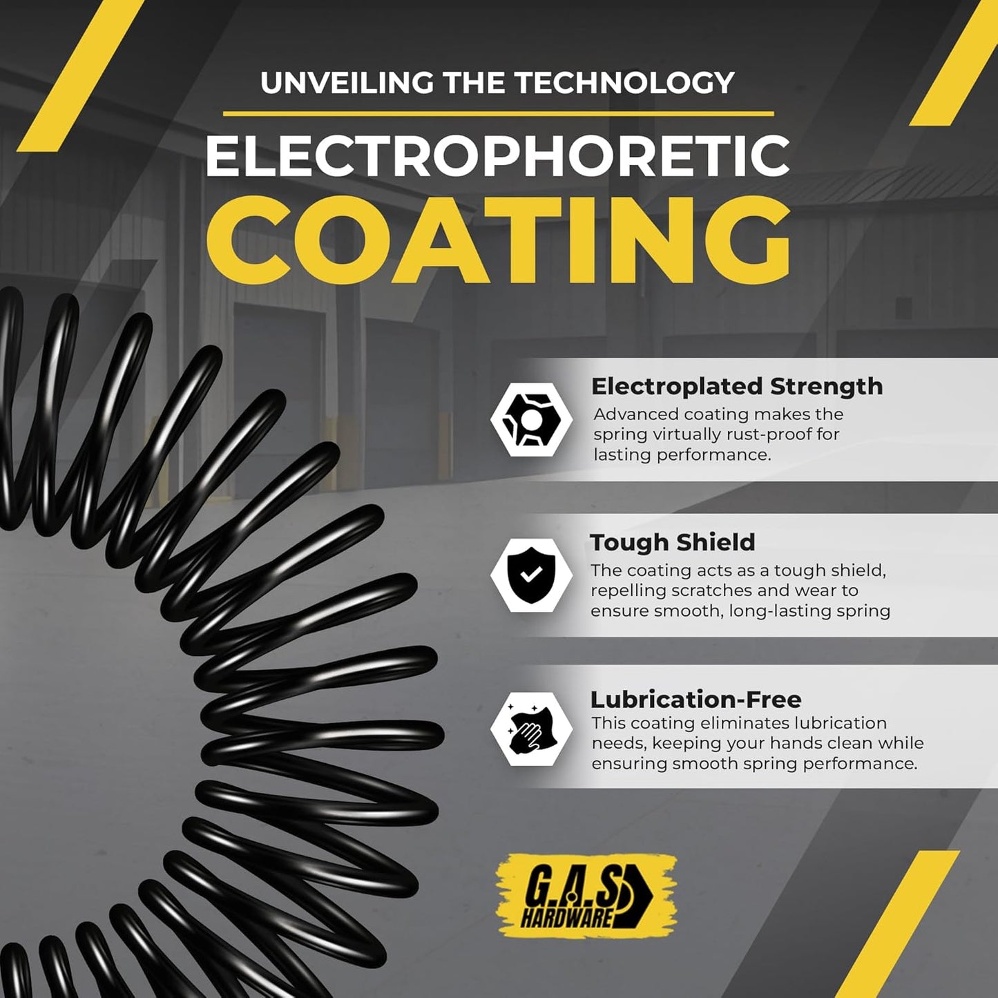 Garage Door Torsion Spring 218x1.75x26 Includes 1” Steel Bearing, Non-Slip Gloves, and Winding Bars for Left and Right Side of Garage Door Precision E-Coating 5-Year Warranty Min. 30,000 Cycles (Pair)