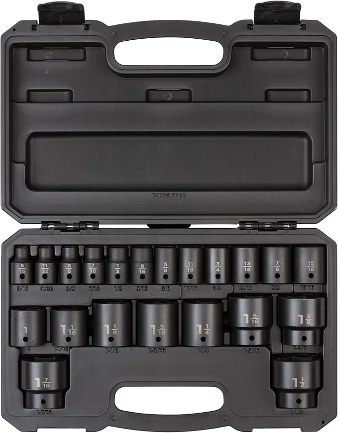 TEKTON 1/2 Inch Drive Impact Socket Set, 21-Piece | SID92302