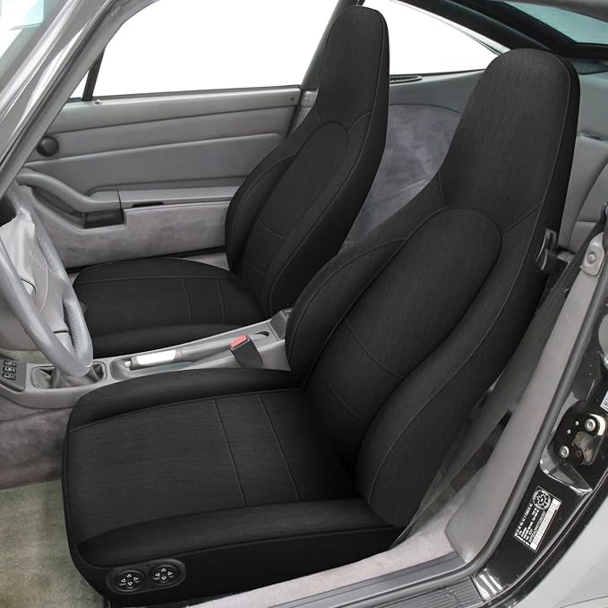 Front Seat Covers Compatible with 1985-1996 Porsche 911/912/924/928/944/968, Heavy Duty Cationic Linen Fabric Seat Protector