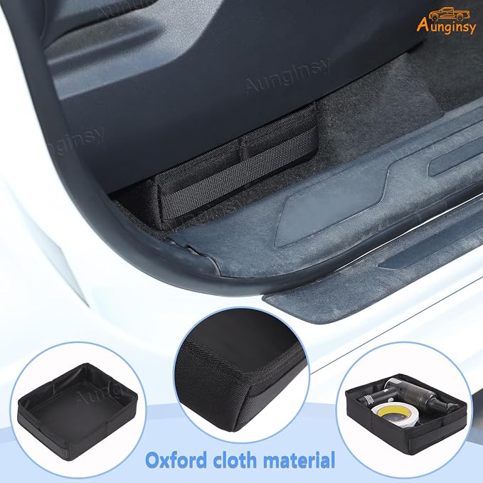 Aunginsy 2PCS Front Row Under Seat Storage Bags Compatible with Toyota Tundra 2022-2025 2026, Car Driver or Passenger Underseat Hidden Organizer Tray Storage Bag Tool Box with Handle Accessories