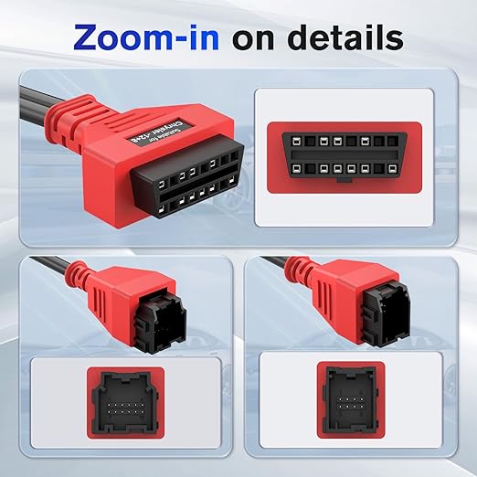 12+8 Cable for Chrysler, 12 8 Pin Connector to OBD2 Adapter 2.6ft/ 0.8M, OBDII Security Gateway Bypass Cable for FCA SGW Vehicles, for Dodge, for Ram, for Chrysler, for Fiat, Fit All Auto Scanners