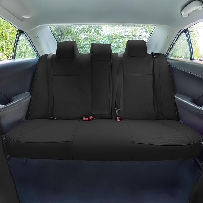 FH Group Custom Fit Seat Covers Specifically Made for 2012-2017 Toyota Camry LE | SE | XSE | XLE - Faux Leather, Waterproof Car Seat Cover, Rear Set Black