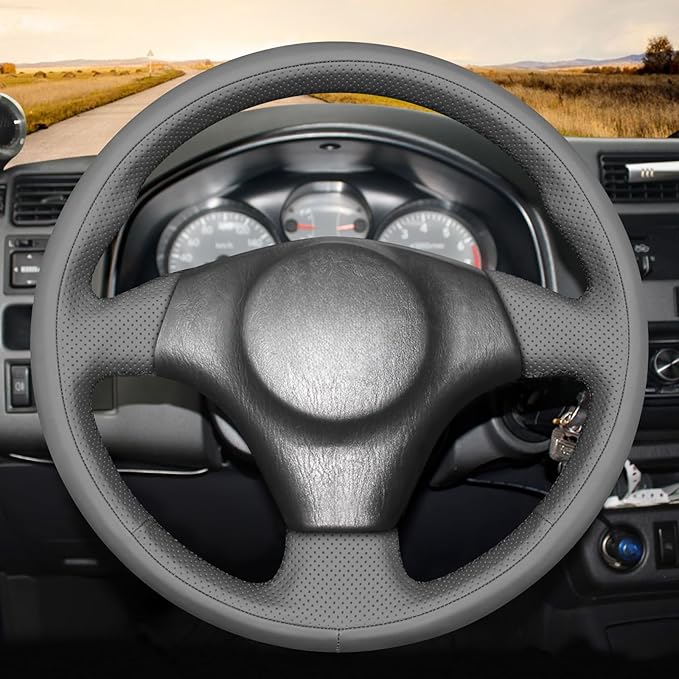 MEWANT Hand Stitch Steering Wheel Cover for Toyota RAV4 1998-2003 / Celica 1999-2006 / Corolla 2003-2008 / Matrix 2002-2008 / MR2 1999-2007 / Supra/Caldina, Custom Fit DIY Wrap Interior Accessories