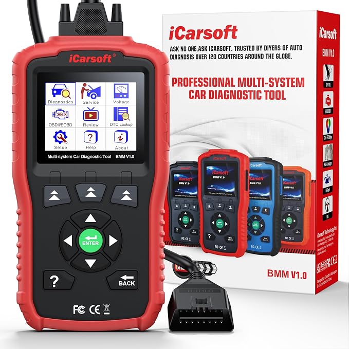 iCarsoft Auto Diagnostic Scanner BMM V1.0 for BMW&Mini Test Oil Reset, SAS Reset New Version of i910 (red)
