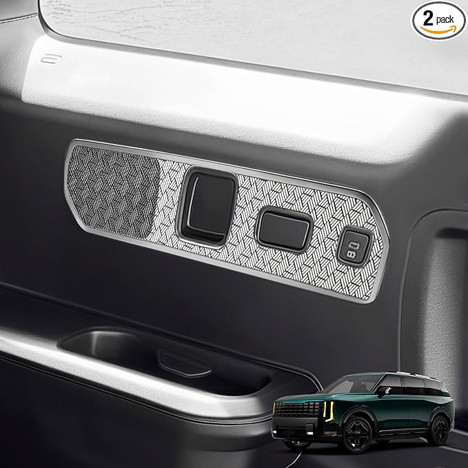 Stainless Steel Chrome Rear Trunk Speaker Cover Car Speaker Protection Trim Cover Compatible with Kia Telluride 2027 Accessories (Silver)