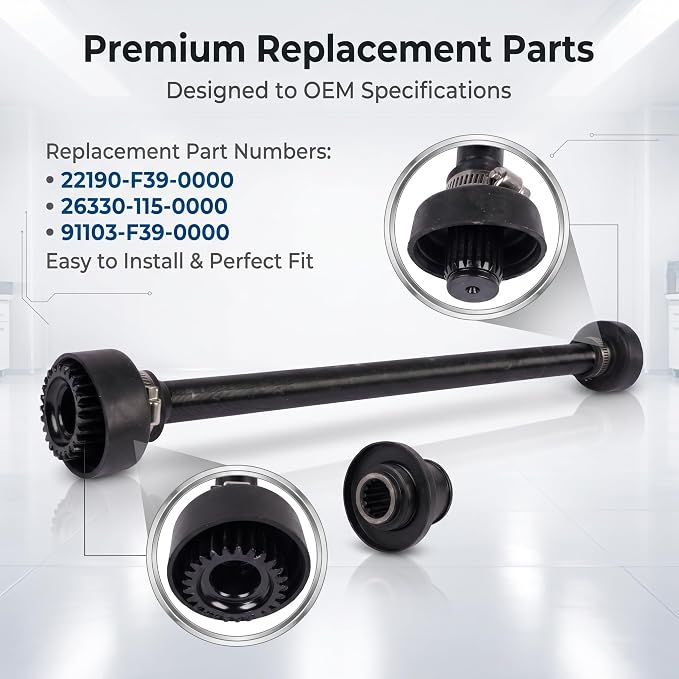 22190-F39-0000 Transmission Rear Drive Shaft Kit Coupling Compatible with Hisun UTV700 UTV500 MSU700 MSU500, Replace# 26330-115-0000, 91103-F39-0000
