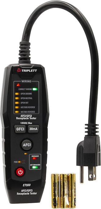 Triplett ET550 AFCI/GFCI Receptacle Tester