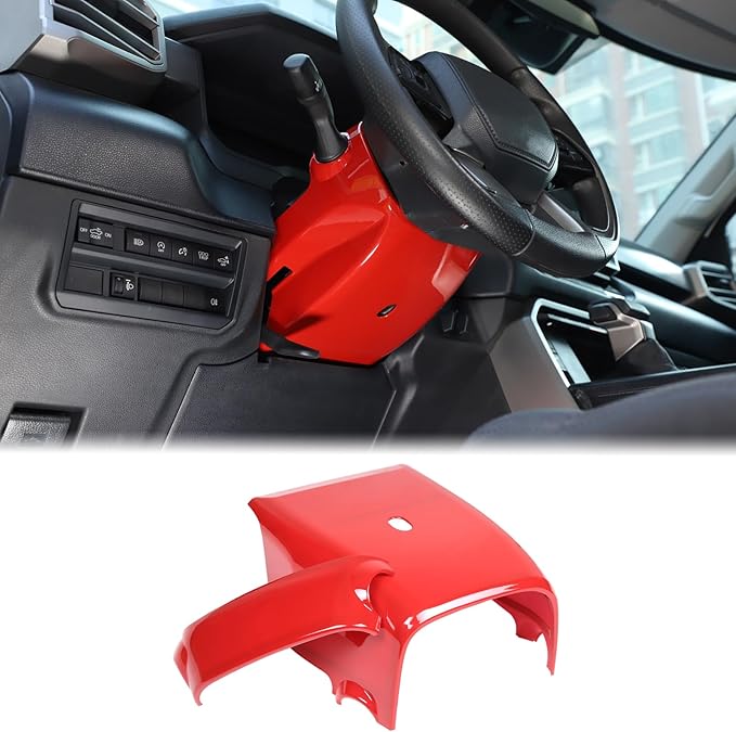 Car Steering Wheel Column Shroud Trim Cover Fit Toyot@a Tundra 2022 2023 2024 Center Console Steering Wheel Base Upper Lower Panel Decorative Cover Protect Sticker Interior Accessories(Manual Version)