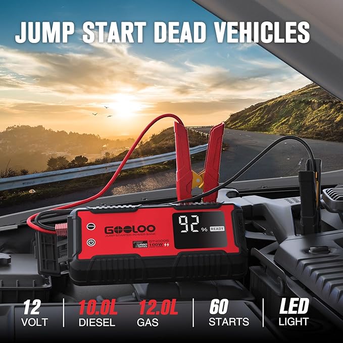 GOOLOO DS100 OBD2 Scanner Bluetooth & GOOLOO GT4000S Jump Starter