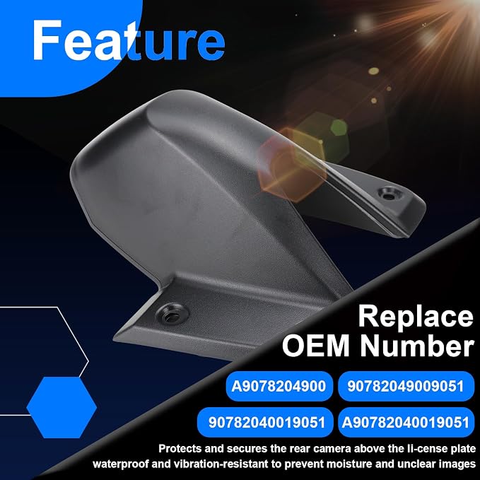 A907820120 Rear Camera Housing Frosted Texture Compatible with Mercedes Benz Sprinter 1500 2500 3500 Freightliner Sprinter Replace 90782049009051 90782040019051 A90782040019051 A9078204900