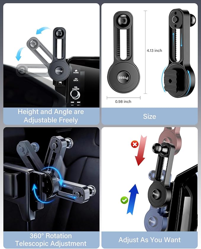SKYLOTEC Magnets Phone Mount for Hyundai Elantra 2021-2024 2025 Accessories 10.25-Inch/8-Inch Screen Fixed Clip, Cell Phone Base Automobile Cradles Magnetic Phone Holder Compatible with