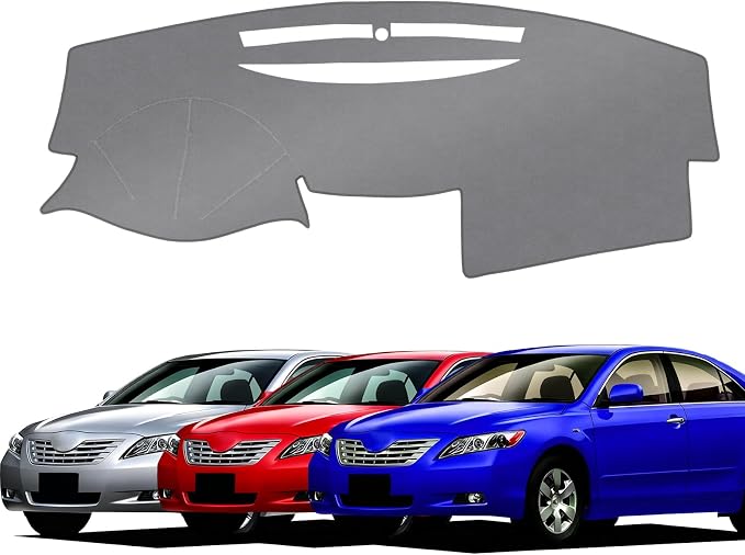 KUST Gray Dash Cover Compatible with Toyota Camry 2007-2011 Dashboard Cover Accessories for Camry Non-Slip Polyester Dashboard Mat Custom Fit Center Console Sunshield Protector No Glare