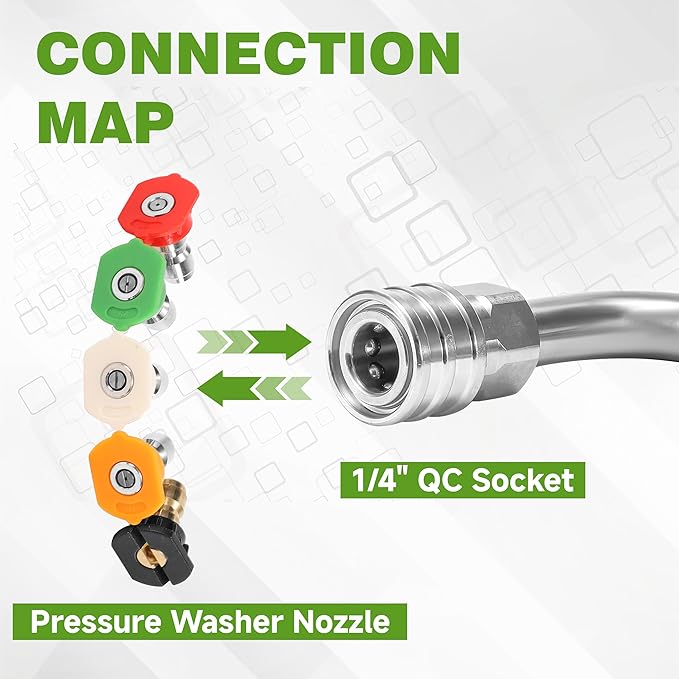 JOEJET Pressure Washer Extension Wand, 30°, 90°, and 120° Curved Power Washer Wand, Pressure Washer Gun with Foam Cannon