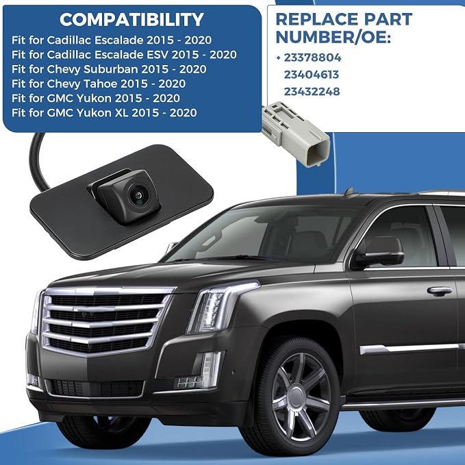 Backup Camera Fit for Cadillac Escalade ESV,Fit for Chevy Tahoe Suburban,Fit for GMC Yukon Denali 2015-2020 Rear View Park Assist Camera Replace 23378804 23404613 23432248