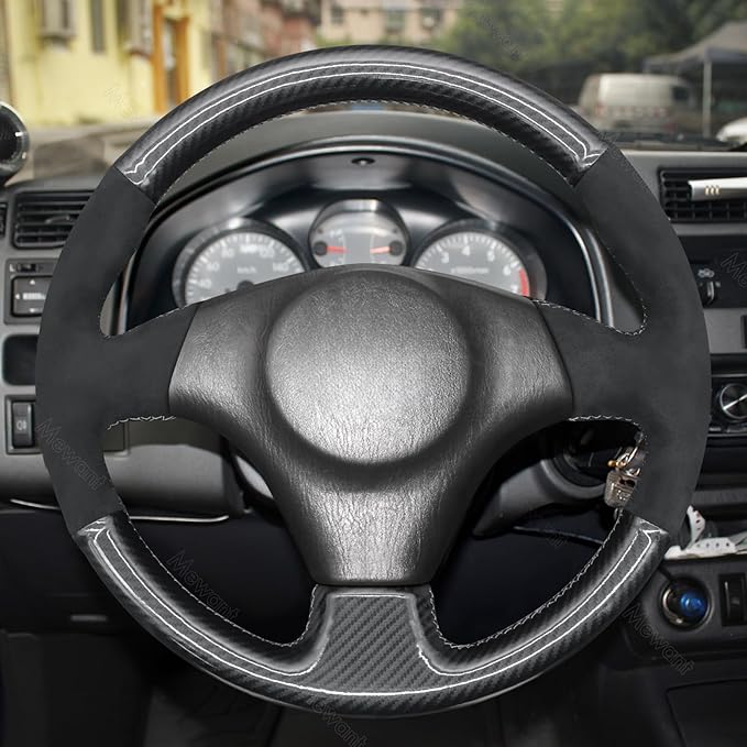 MEWANT Hand Stitch Steering Wheel Cover for Toyota RAV4 1998-2003 / Celica 1999-2006 / Corolla 2003-2008 / Matrix 2002-2008 / MR2 1999-2007 / Supra/Caldina, Custom Fit DIY Wrap Interior Accessories