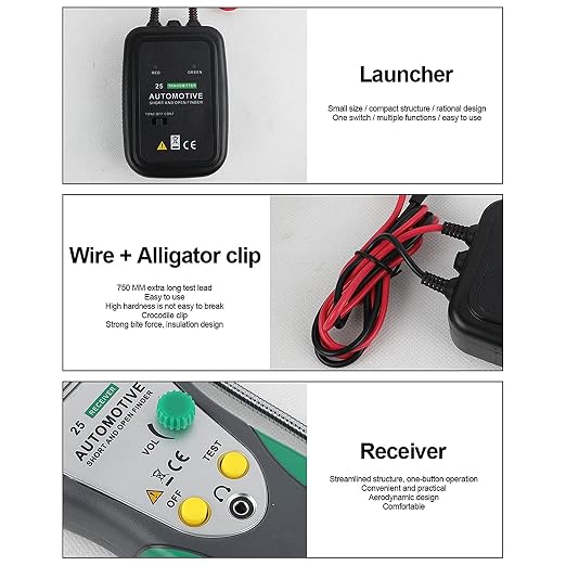Automotive Short and Open Finder Circuit Tester, Angchun DC 6-24V Car Circuit Breaker Finder Wire Tracer Electrical Adjustable Short Detector Diagnostic Test Tool with Power Probe for Vehicle Repair