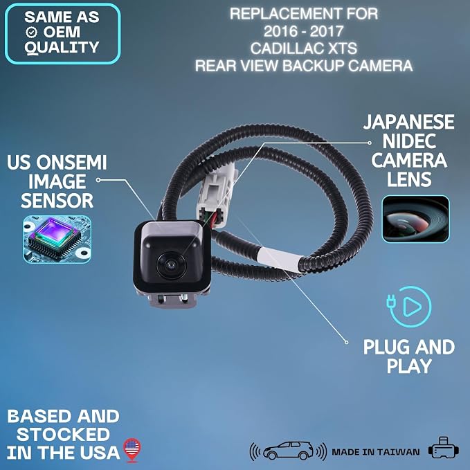 Backup Camera for 2016 2017 Cadillac XTS | Replaces OE Part # 84003129, 23368296, 23139484