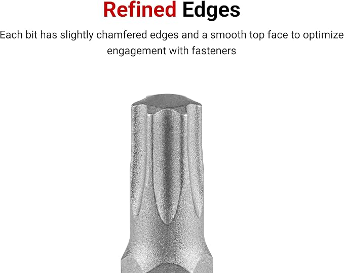 TEKTON 1/4 Inch Drive Long Torx Bit Socket Set with Rail, 10-Piece (T6 - T30) | SHB90109