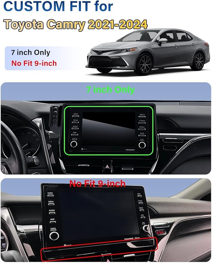 SKYLOTEC Phone Mount for Toyota Camry 2021-2024 Magnets Wireless Charger Phone Holder Compatible with MagSafe, 7-Inch Screen Cradles Bracket for Cell Phones (No Fit 9-inch)