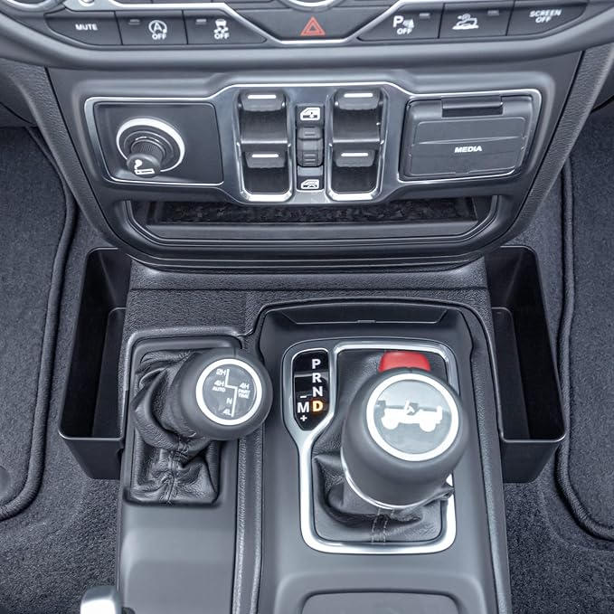 JKCOVER Center Console Gear Shift Organizer Tray and Armrest Organizer Tray Compatible with Jeep Wrangler JL/JLU 2018 2019 2020 2021 2022 and Gladiator JT Truck 2020 2021 2022 Organizer Accessories